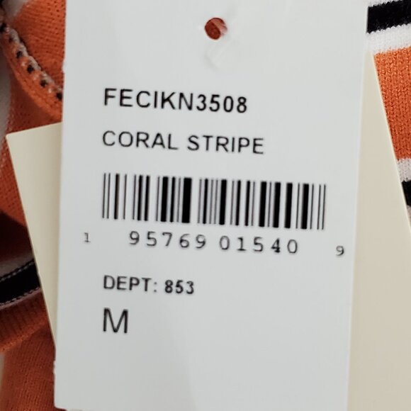 Favorite Daughter Revenge Coral Stripe Knit Sweater Crop Top NEW NWT Size M - Picture 11 of 14